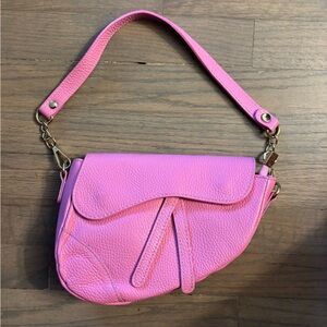 Brand New Pink Leather Shoulder Bag from Italy